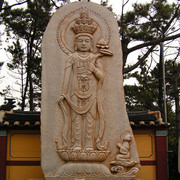 South Korea - a statue in Haedong Yonggunsa Temple