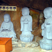 South Korea - small Buddha statues in Haedong Yonggunsa Temple