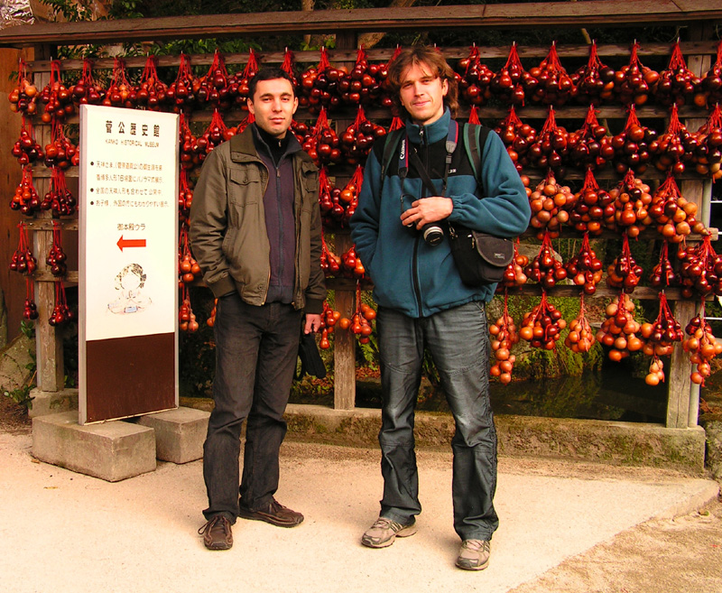 Japan - Enrico and Brano in a Shinto Shrine in Fukuoka
