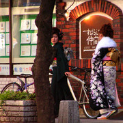 Japanese girls in the streets of Fukuoka