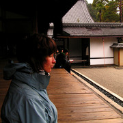 Japan - Kyoto - Paula looking at the Ryoanji Zen garden