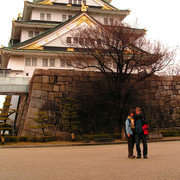 Brano and Paula in front of Osaka Castle