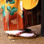 Geta - traditional wooden slippers in Japan