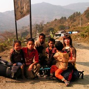 Paula with Nepalese children