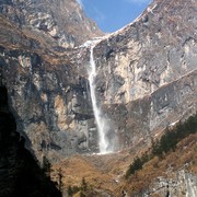 Nepal - trek to Bagarchhap - a snow waterfall