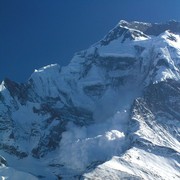 Nepal - an avalanche from the mount Annapurna IV