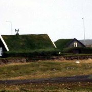 Iceland - old houses with grass roofs
