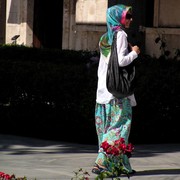Turkey - Istanbul - a Turkish woman in Topkapi Palace