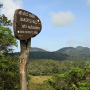 Sri Lanka - Horton Plains - a sign to Baker's Fall