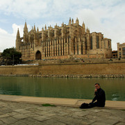 Mallorca - sightseeing in Palma - in front of La Seu