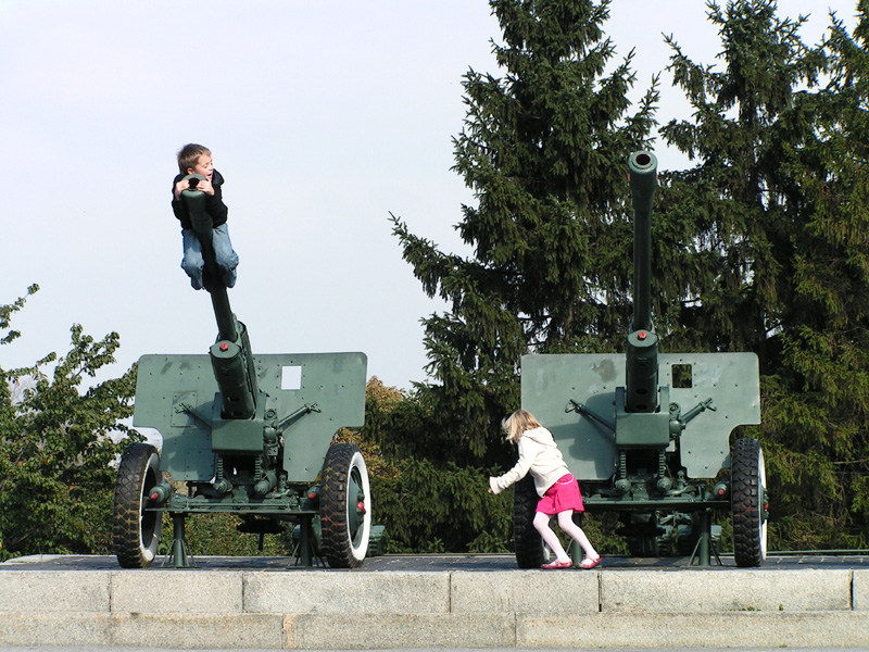 Children playing with the adults toys