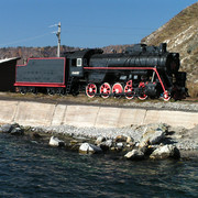 Portable steam engine in Baikal