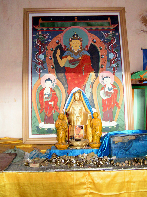 Inside a temple in Tsetserleg (Mongolia)