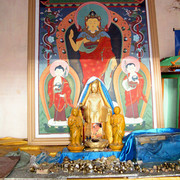 Inside a temple in Tsetserleg (Mongolia)