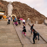 Children playing outside a temple - Tsetserleg