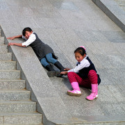 Mongolian girls playing