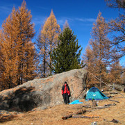 Mongolia - a camping place in Tsetserleg NP