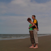 Lovers onn a beach in Denmark