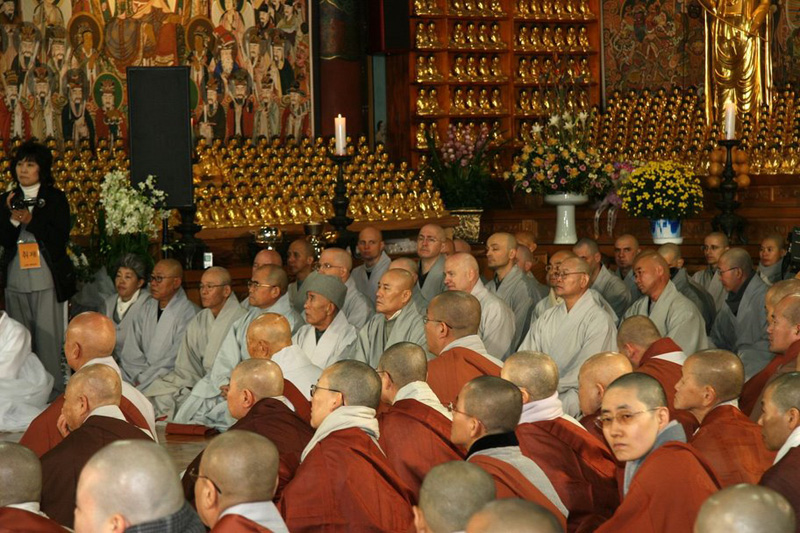 Korean monks during the ceremony