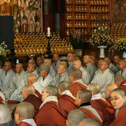 Korean monks during the ceremony