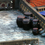 A Korean kimchi stock on the roof