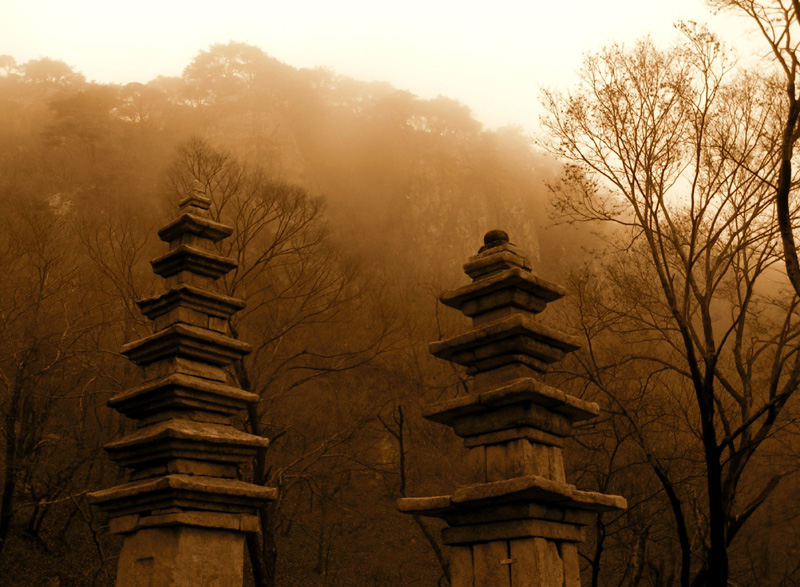 South Korea - pagodas in Gyeryong-san mountain