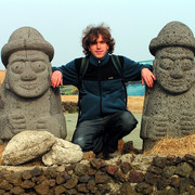 South Korea - Brano with stone grandfathers' statues