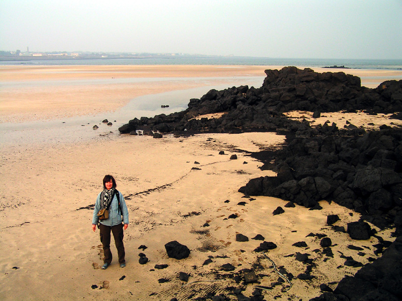 South Korea - Paula at the beach in Jeju Do Island