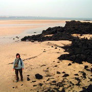 South Korea - Paula at the beach in Jeju Do Island