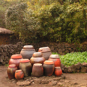 South Korea - kimchi barrels in a museum in Jeju Do