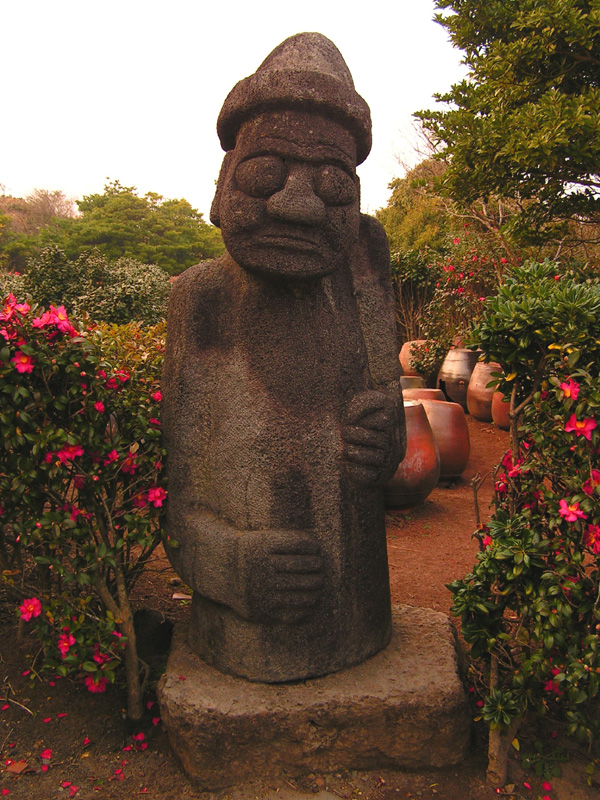 South Korea - a stone Grandfather statue in Jeju Do