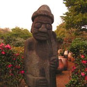 South Korea - a stone Grandfather statue in Jeju Do