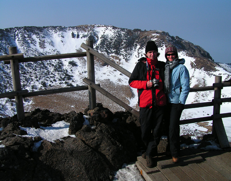 South Korea - Jeju Do Island - Paula and Brano at Mt. Hallasan