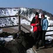 South Korea - Jeju Do Island - Paula and Brano at Mt. Hallasan