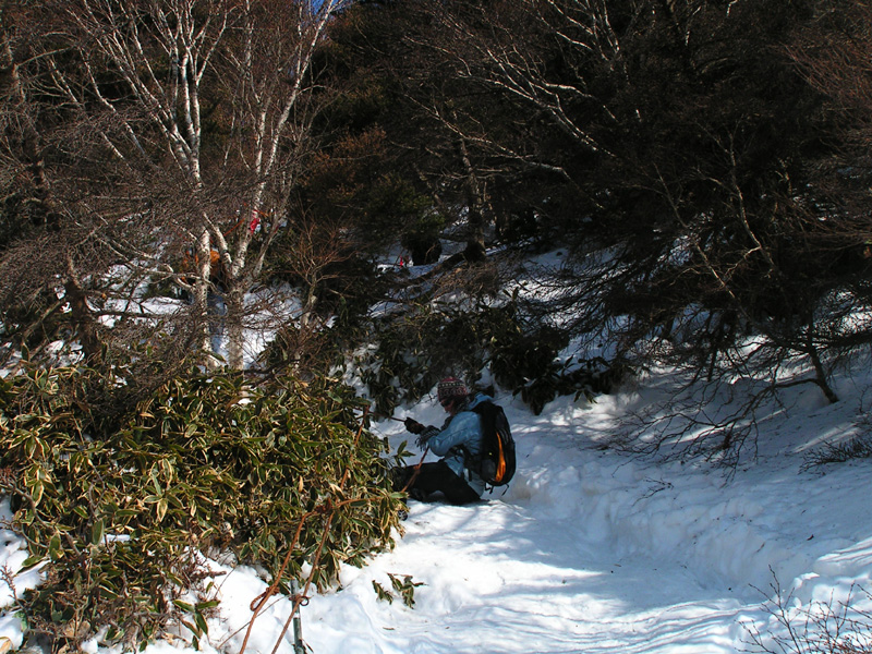 South Korea - Paula getting down from Mt. Hallasan 01