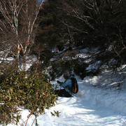 South Korea - Paula getting down from Mt. Hallasan 01