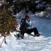 South Korea - Paula getting down from Mt. Hallasan 02