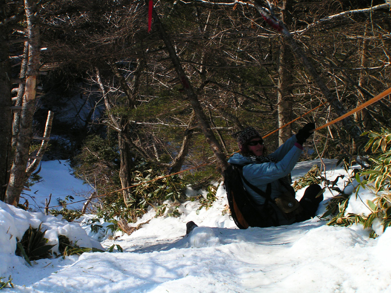 South Korea - Paula getting down from Mt. Hallasan 04