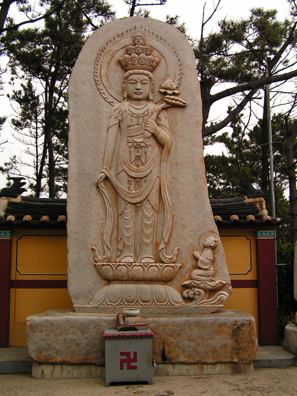 South Korea - a statue in Haedong Yonggunsa Temple