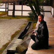 Japan - Kyoto - Martin in Zen rock garden in Nanzenji