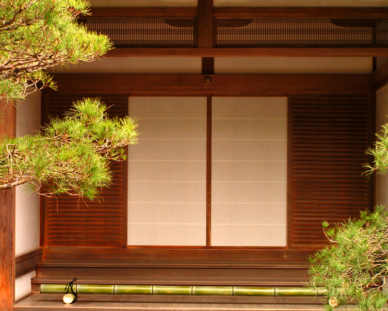 Japan - Kyoto - a hall's door in the Ginkakuji Temple
