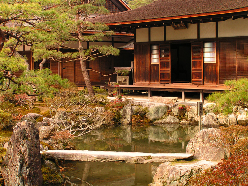 Japan - Kyoto - a pond in front of Ginkakuji Temple