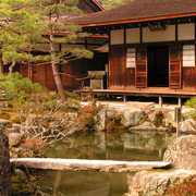 Japan - Kyoto - a pond in front of Ginkakuji Temple