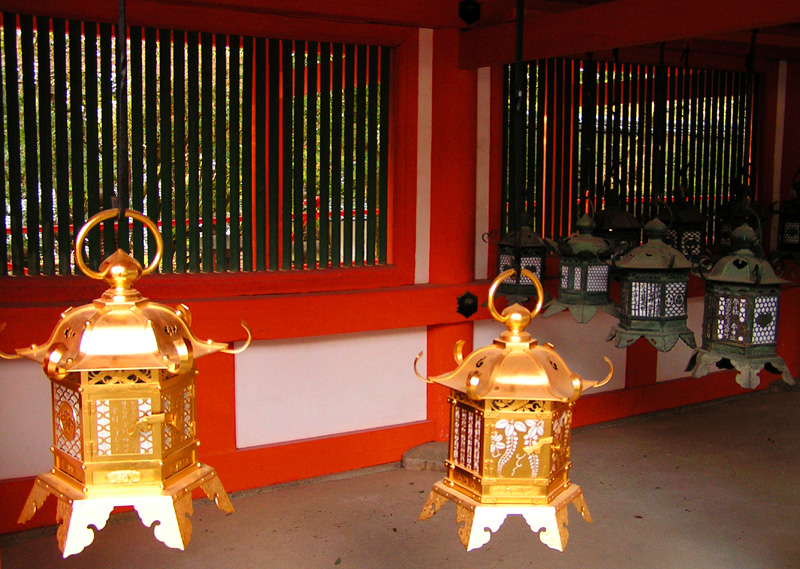 Japan - Nara - decorative lanterns in Kasuga Grand Shrine