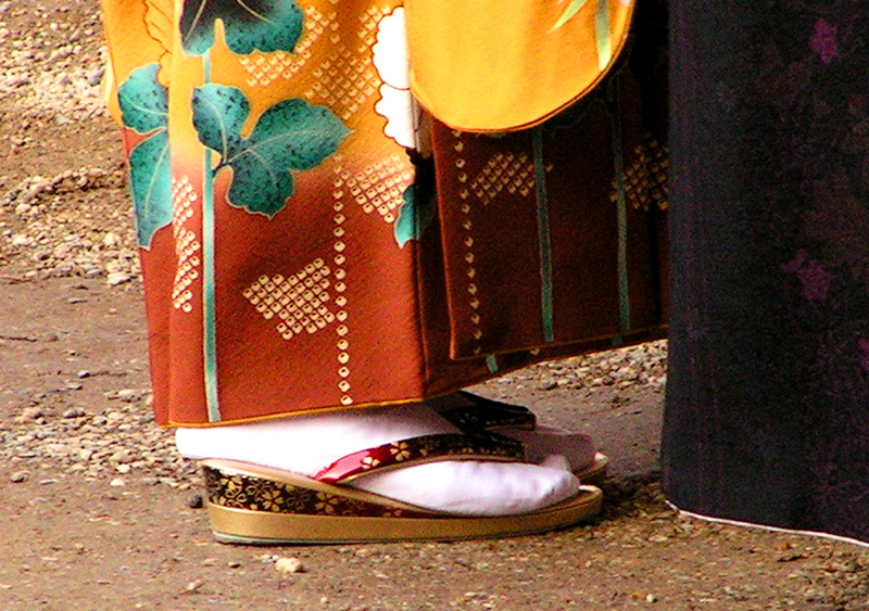 Geta - traditional wooden slippers in Japan