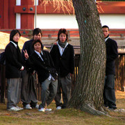 Japanese school boys in Nara