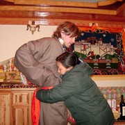 Tibet - Lhasa - Brano getting dressed into traditional costume 02