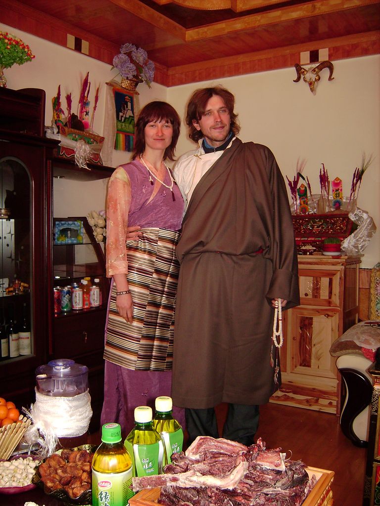 Tibet - Lhasa - Paula and Brano in Tibetan costumes