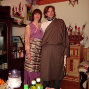 Tibet - Lhasa - Paula and Brano in Tibetan costumes