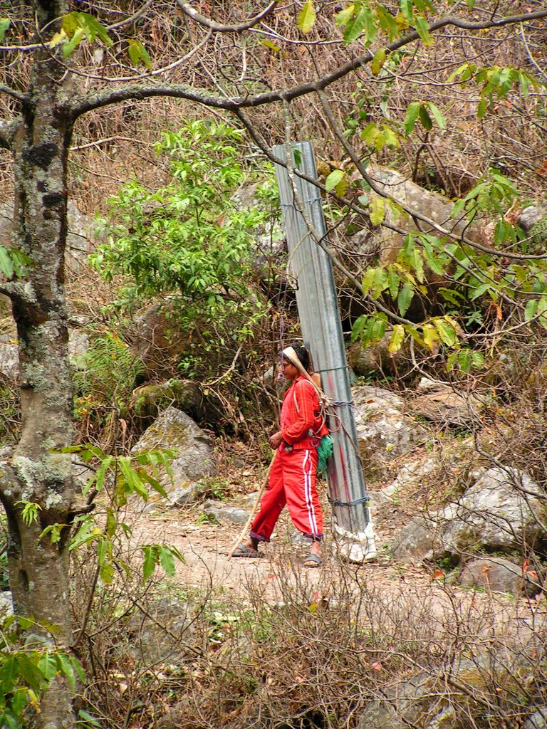 Nepal - a porter is resting